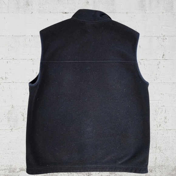 L L Bean Black Fleece Full Zip Gorpcore Mock Neck Sleeveless Vest Size Medium - Picture 8 of 8